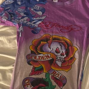 Ed Hardy womens Multicolor Graphic Tee